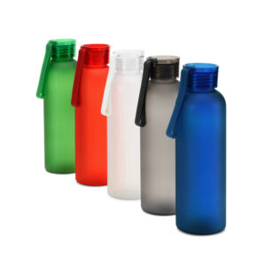 CARGNIN. Squeeze esportiva em PET 100% reciclado, com acabamento fosco 600 mL