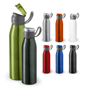 KORVER. Squeeze em alumínio e tampa flip flop em AS e PP 650 mL