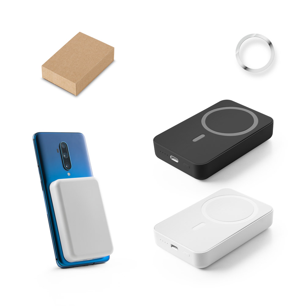 AMPERE 10. Bateria portátil em ABS 100% reciclado e bateria em lítio com capacidade de 10'000 mAh