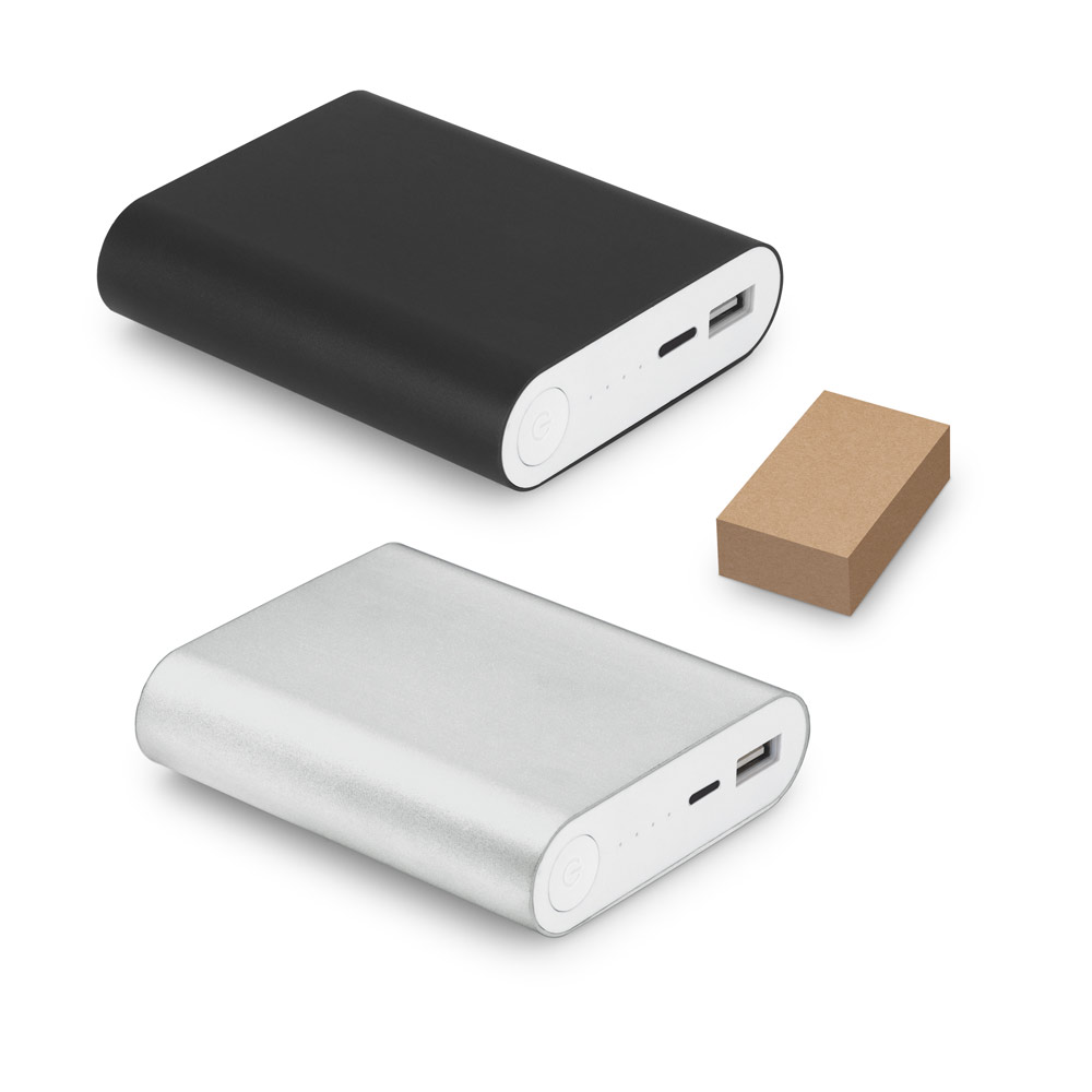 EMLYN. Bateria portátil em alumínio e bateria de lítio com capacidade de 8'000 mAh