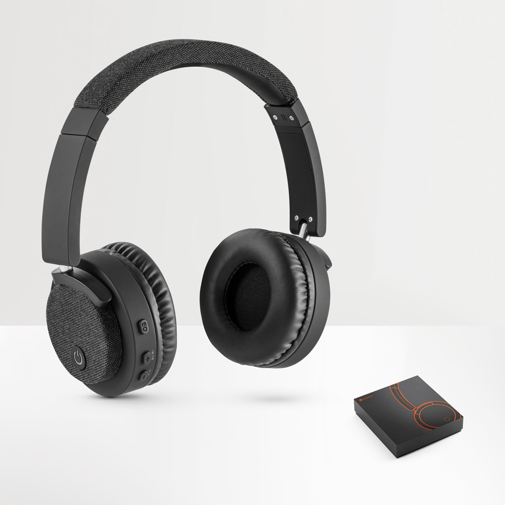 BEATDRUM. Fones de ouvido sem fios em ABS e tecido com autonomia de 16h